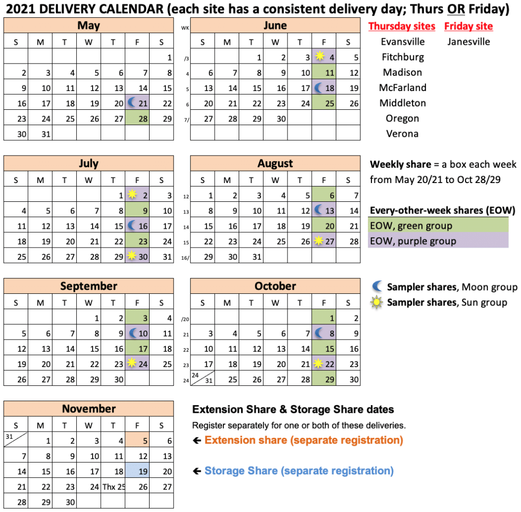 2021 CSA Schedules - Tipi Produce