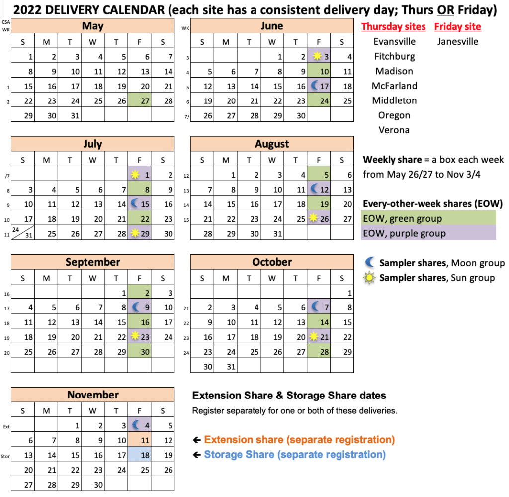 2022 CSA Schedules - Tipi Produce